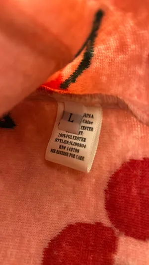 Cherry Fleece Zip Up Pink Size L thumbnail 3