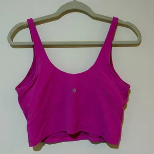 Lululemon Align Crop Tank Top Hot Pink Barbie Athletic Yoga Built-in Bra Size 12 thumbnail 3
