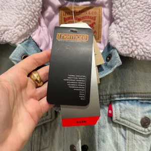 NEW Levis Ex-Boyfriend Trucker Jacket Size XS‎ Blue Lavender Sherpa Denim 36135 thumbnail 6