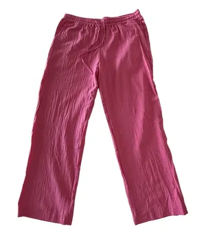 Women's Linen Cotton Style Pull On Drawstring Waist Pants Size XL #260645 thumbnail 1