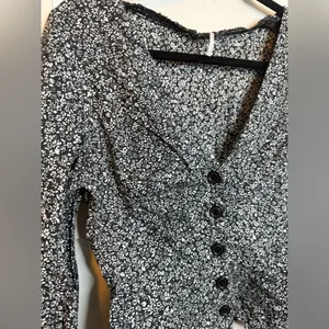Free People Sienna Floral Smocked Bohemian Blouse thumbnail 7