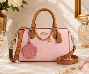 NEW Coach Medium Powder Pink Signature Rowan Satchel CEA18 NWT thumbnail 1