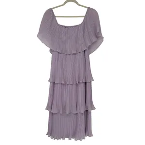 Lulus Gala Ready Lavender Off-the-Shoulder‎ Ruffle Midi Dress Size M thumbnail 3
