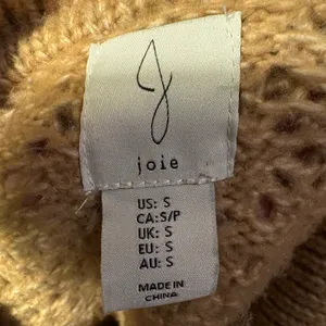 Joie Brown‎ tan Crochet Collar Button Front Cardigan Sweater Top Size S thumbnail 7