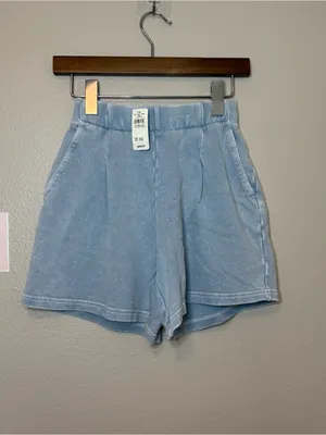 Aerie baby blue XXS shorts cotton summer relaxed fit oversized casual thumbnail 5