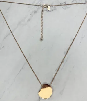 Chico's Rose Gold Tone Chain Link Rhinestone Pendant Necklace ✨ thumbnail 1