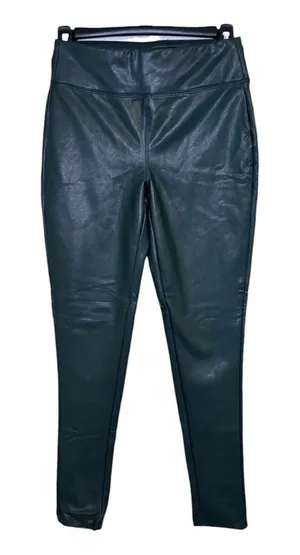 GB Gianni Bini Faux Leather Leggings in Deep Forest Green Size Small thumbnail 1
