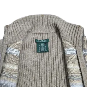 Vtg Lauren Ralph Lauren Womens Tan Fair Isle Full Zip Sweater Vest Size Medium thumbnail 10