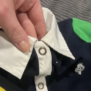 Lauren Ralph Lauren Polo Shirt Womens Small Colorblock Navy Green Yellow Active thumbnail 9