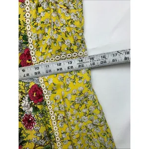 Farm Rio size small petite cantonal lace Yellow Floral Square-Neck Maxi Dress thumbnail 8