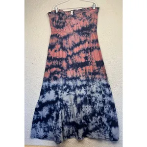 NWT Anthropologie Amadi Strapless Tie Dye Maxi Dress Whimsy Tiered Size‎ Large thumbnail 2