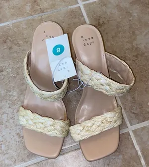 A New Day Tan Raffia Basil Heels | Size 8 thumbnail 4