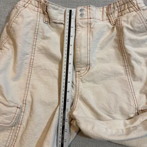 Vans Cargo Pants Womens Large Cream Off White Contrast Stitch Skate Streetwear thumbnail 5