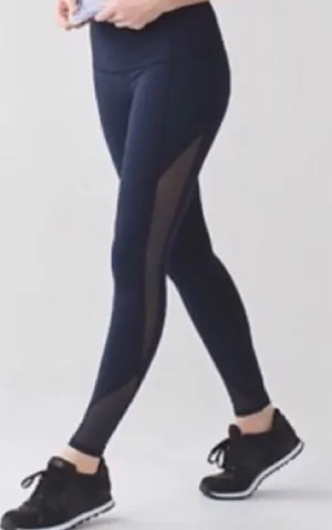 Lululemon Make A Move Navy Tights Side & Back Zip Pocket Size 6 thumbnail 1