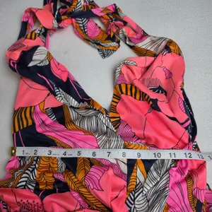 Calypso Bermuda Pink Floral Halter Wrap Maxi Dress Size 8 Fits Small thumbnail 6