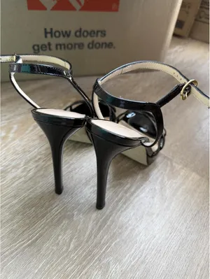 Stuart Weitzman black patent leather strappy heels thumbnail 4