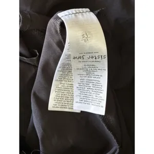 Sister Jane Confetti Square Neck Puff Sleeve Dress Size Small Black Textured thumbnail 9