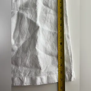 Cloth and stone Anthropologie white linen jumpsuit wide leg crop S thumbnail 7