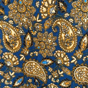 Boden Navy Harvest Gold Paisley Terrace Knot Sleeve Jersey Mini Dress thumbnail 3