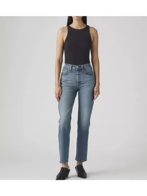 New 26x26 Levi's 501 Original Cropped Jeans Eather Now Medium Wash thumbnail 2