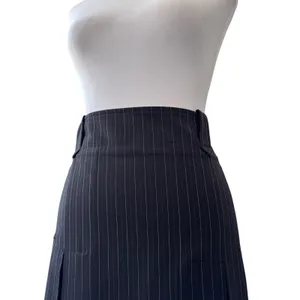Vintage ‘90s Max Studio Black Pinstripe Pleated Knee Length Skirt w/ Belt Loops thumbnail 4