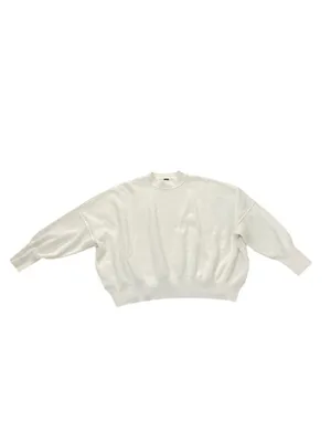 Free People Sweater Small White Knit Slouchy Oversized Mock Neck Pullover thumbnail 6