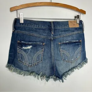 Y2K Hollister low rise jean shorts raw hem‎ size Shows size 26 thumbnail 6