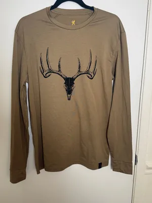 Browning Women's Long-Sleeve Deer Skull Graphic Shirt - Brown Medium thumbnail 1