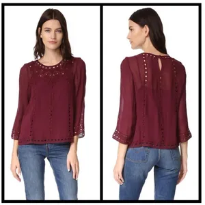 Joie Raisin Gaiane Embroidered Eyelet Blouse thumbnail 2