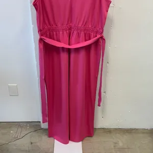 NWT The Drop Women's @caralynmirand Sleeveless‎ Wrap Jumpsuit Rose Pink Stretch thumbnail 8
