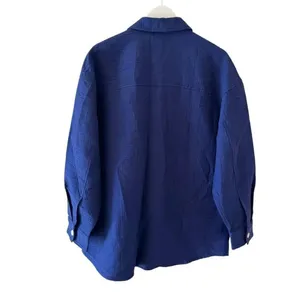 Madewell Super Oversized Shirt Jacket Passport Blue Shacket SZ L #2307 thumbnail 9