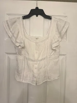 Aerie White Lace Blouse thumbnail 2