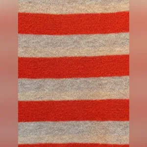 Victoria Secret Women's V-Neck Sweater Orange Tan Striped Size Medium thumbnail 3