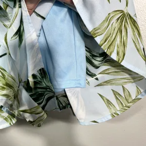 Peach Love Light Blue Palm Leaf Cutout Front Jumpsuit Romper Large Beach Cruise thumbnail 5