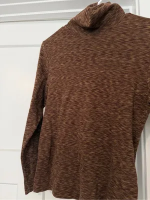 Vintage Susan Bristol Brown Marled Cowl Neck Turtleneck Sweater thumbnail 2