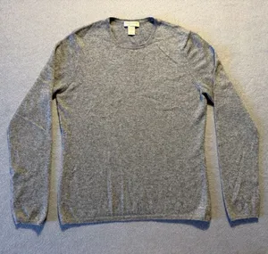 Simply Cashmere Women’s 100% Cashmere Sweater Large Gray Crewneck Knit Pullover thumbnail 1
