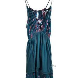 Fate Floral Maxi Dress Teal‎ Blue Pink Spaghetti Strap Elastic Waist M Halter thumbnail 9