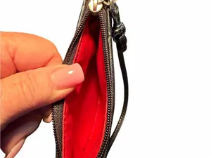 Coach Poppy Black Signature Wristlet with Leather Strap and Silver Logo Patch thumbnail 3