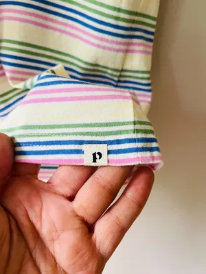 Pact Sz S Multicolor Striped Organic Cotton Essential Crewneck Tee Shirt thumbnail 4