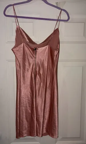 Alice + Olivia Harmony Draped Satin Crepe Mini Dress Rose Size 12 thumbnail 4
