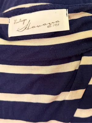 Vintage Havana Navy and White Striped Maxi Dress with Cutout Back thumbnail 5