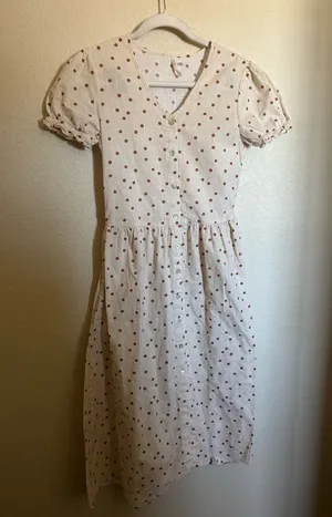 Rylee + Cru Polka Dot Button‎ Midi Dress Size XS Cotton Cottage thumbnail 1