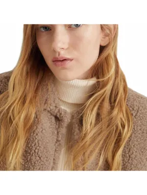 Mango Teen's Shearling-Effect Coat NWT Tan Teens Large thumbnail 5