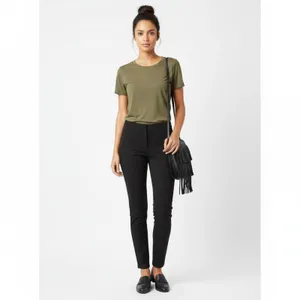 Juicy Couture Black Straight Leg Ankle Length Trouser Pants 4 thumbnail 2