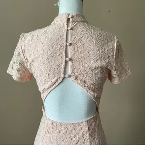 FOREVER 21 | Pink Lace Open Back Bodycon Dress Sz S thumbnail 9
