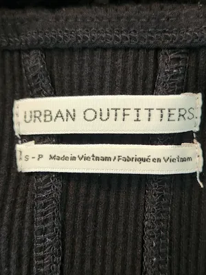 Urban Outfitters Black Ribbed Knit Square Neck Full Sleeve Crop Top Size Small thumbnail 8