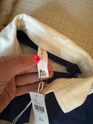 Anthropologie Daily Practice Navy and White T-Shirt Playsuit thumbnail 8