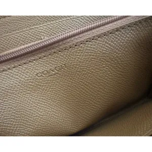 Coach Tan Leather Zip Around Continental Wallet thumbnail 13