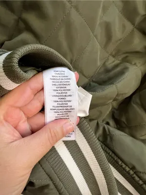 True Religion‎ Olive Quilted Puffer Jacket with Pink Logo Patch thumbnail 5