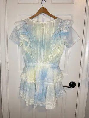 LoveShackFancy Lily Pond Natural Hand Dye Natasha Tie-Dye Mini Dress thumbnail 4